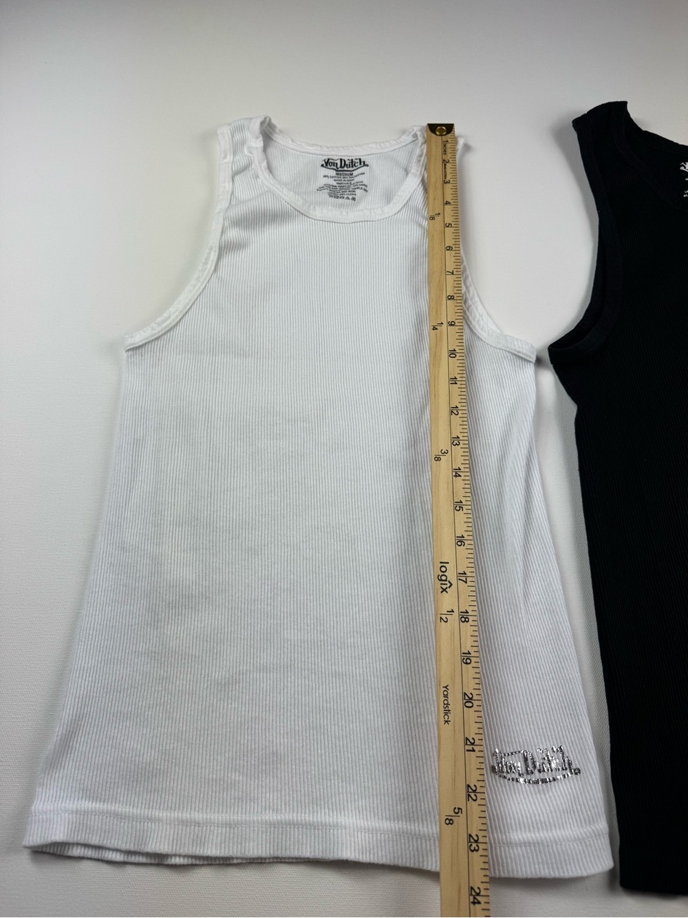 Von Dutch Women’s Tank Top Y2K Logo Layering Ribbed McBling Set of 2 Shirt M - Picture 7 of 8